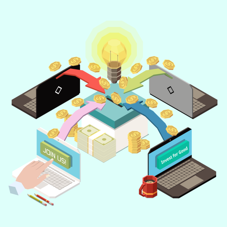 Cara kerja investasi securities crowdfunding untuk mendukung ide usaha dengan sistem yang mirip patungan.
